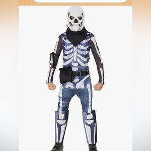 Fortnite Skull Trooper Costume - Blue and White